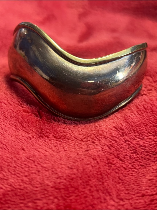 Taxco Jewelry - México Latón Sterling Silver Open Cuff 925 TS-84 Bracelet Brass
